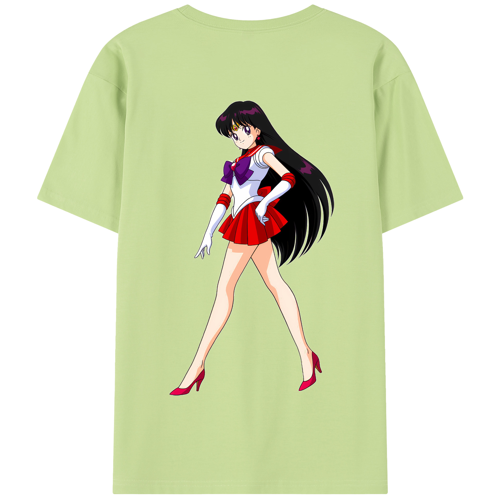 （画像用） 美少女戦士セーラームーン 火野レイ ひの レイ Sailor Moon Hino Rei （セーラーマーズ,Sailor Mars） 綿100％半袖Tシャツ（背面プリント）